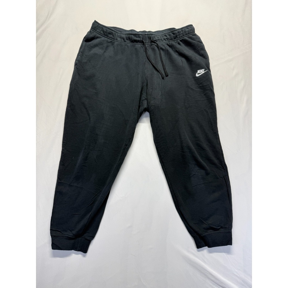Nike Sportswear Club Sweatpants Men XL Black Embroidered Logo Athleisure Running